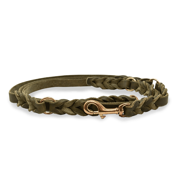 3-way adjustable leather leash made from oiled leather