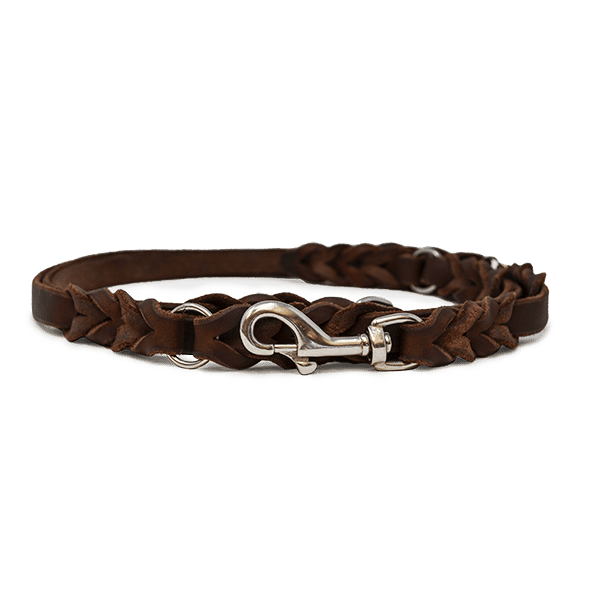 3-way adjustable leather leash made from oiled leather